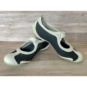 Merrell Relay Tour Denim & White Sz 5.5 Walking Running Hiking Mary Janes Shoes